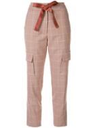 Manning Cartell Ribbon Drawstring Check Trousers - Brown