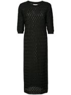 Partow Perforated Knit Dress - Black