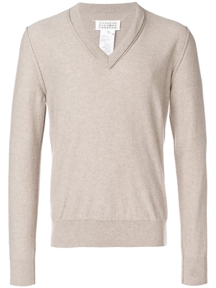 Maison Margiela V-neck Pullover - Nude & Neutrals