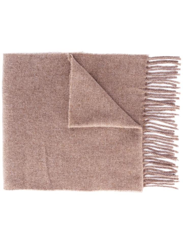 Woolrich Fringed Scarf, Men's, Brown, Polyamide/wool