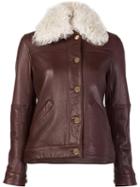 Derek Lam 10 Crosby Shearling Collar Leather Jacket, Women's, Size: 4, Leather