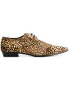 Saint Laurent Leopard Print Derby Shoes