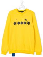 Diadora Junior Teen Logo Printed Sweatshirt - Yellow & Orange