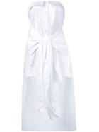 Co-mun - Buttoned Strapless Blouse - Women - Cotton - 38, White, Cotton