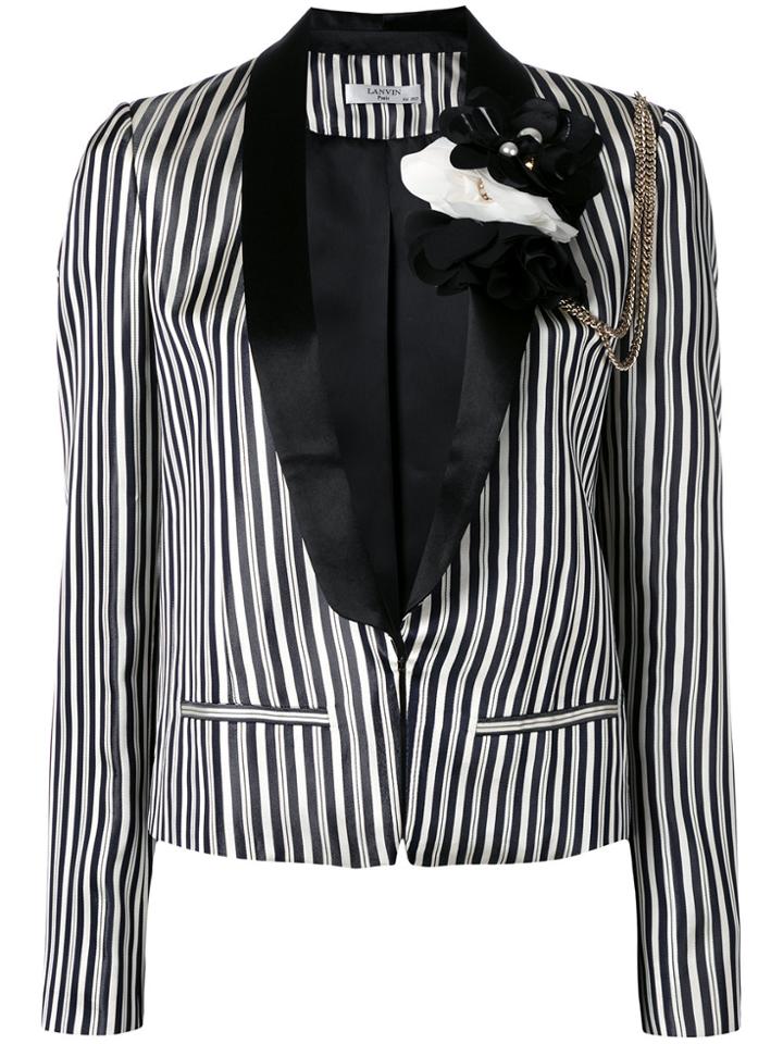 Lanvin Chain And Flower Blazer - Blue