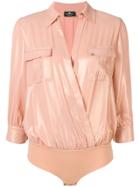 Elisabetta Franchi Wrapped Front Bodysuit - Pink