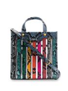 Anya Hindmarch Small Snakeskin Effect Tote - Blue