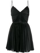 Saint Laurent Pleated Short Dress - Black