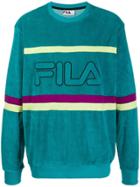 Fila Textured Logo Embroidered Sweatshirt - Blue