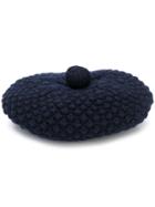 N.peal Knitted Beret Hat - Blue