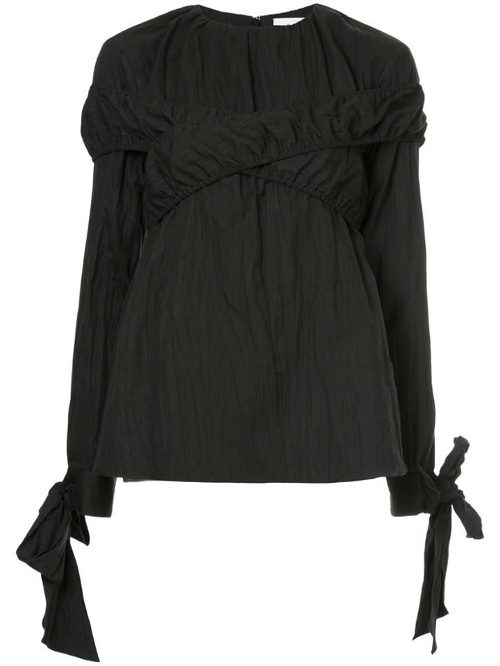 Irene Wrinkled Blouse - Black