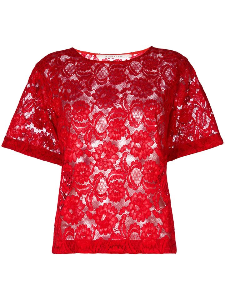 Miahatami Floral Lace Top - Red