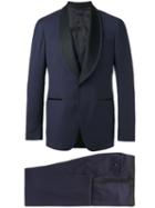 Gabriele Pasini Contrast Lapel Dinner Suit, Men's, Size: 50, Blue, Wool/viscose/cupro