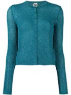 M Missoni Soft Metallic Effect Cardigan, Women's, Size: 42, Blue, Polyamide/metallic Fibre