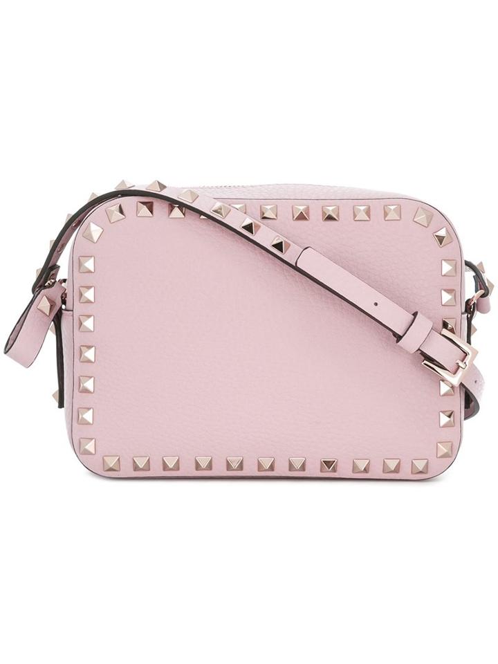 Valentino 'rockstud Rolling' Camera Crossbody Bag, Women's, Pink/purple