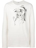 Yohji Yamamoto Sketch Print Sweatshirt, Men's, Size: 3, Nude/neutrals, Cotton