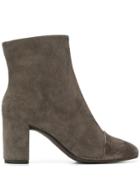 Del Carlo Block Heel Ankle Boots - Grey