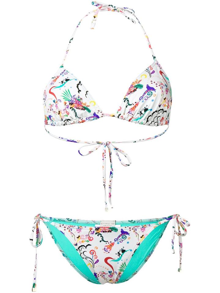 Etro Multi-print Bikini - White