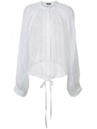 Ann Demeulemeester - Pleated Blouse - Women - Cotton/linen/flax - 38, Women's, White, Cotton/linen/flax