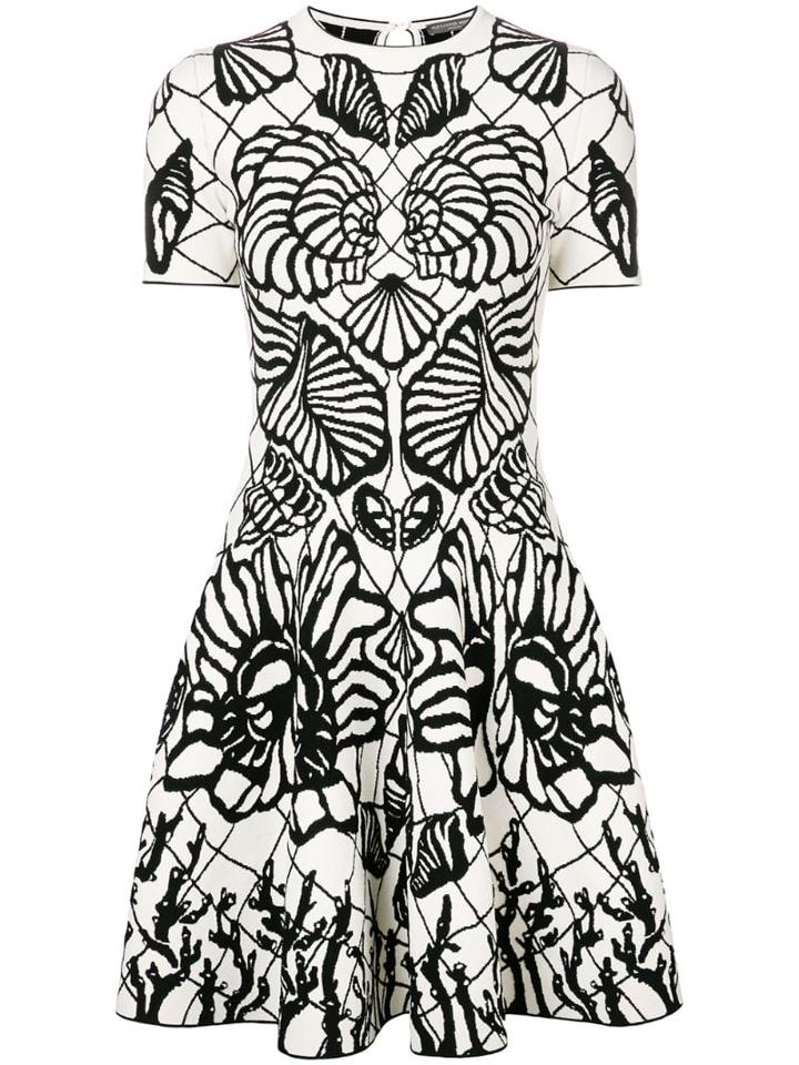 Alexander Mcqueen Seashell Motif Knitted Dress - White