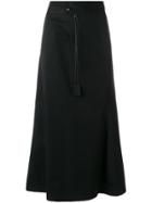 Yohji Yamamoto Vintage Rip Cord Midi Skirt - Black