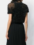 Comme Des Garçons Vintage 1996's Ruffle Cropped Top - Black