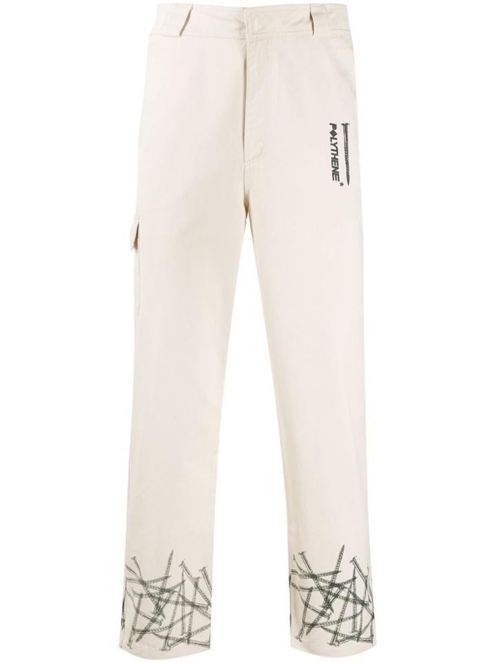 Polythene* Optics Straight Leg Cargo Trousers - Neutrals