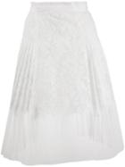 Ermanno Scervino Embroidered A-line Skirt - White