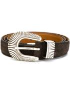 Eleventy Perforated Buckle Belt, Men's, Size: 100, Brown, Leather
