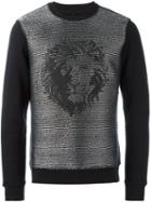 Versus Lion Head Sweatshirt, Men's, Size: Medium, Black, Cotton/acrylic/polyester/wool