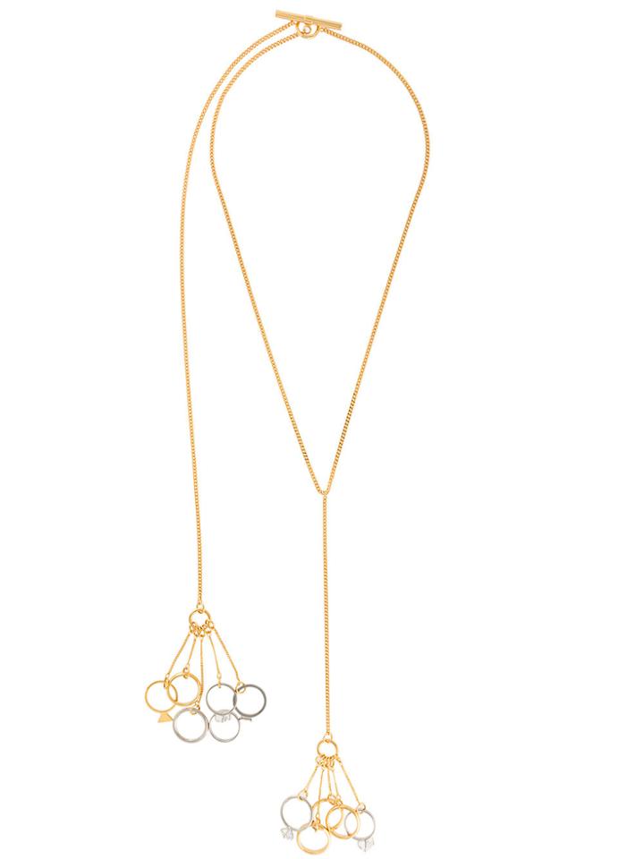 Jil Sander Hanging Ring Necklace - Metallic