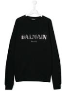 Balmain Kids Teen Raised Logo Sweatshirt - Black