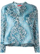 F.r.s For Restless Sleepers Printed Cropped Blouse, Women's, Size: Medium, Blue, Silk