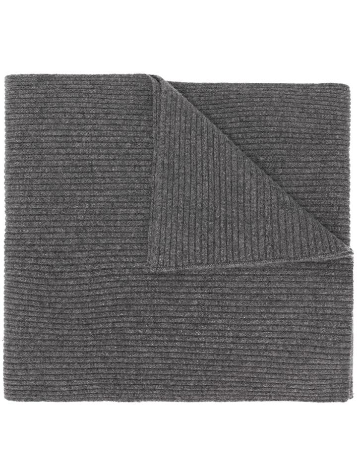 Cashmere In Love Bondi Ribbed Scarf - Grey