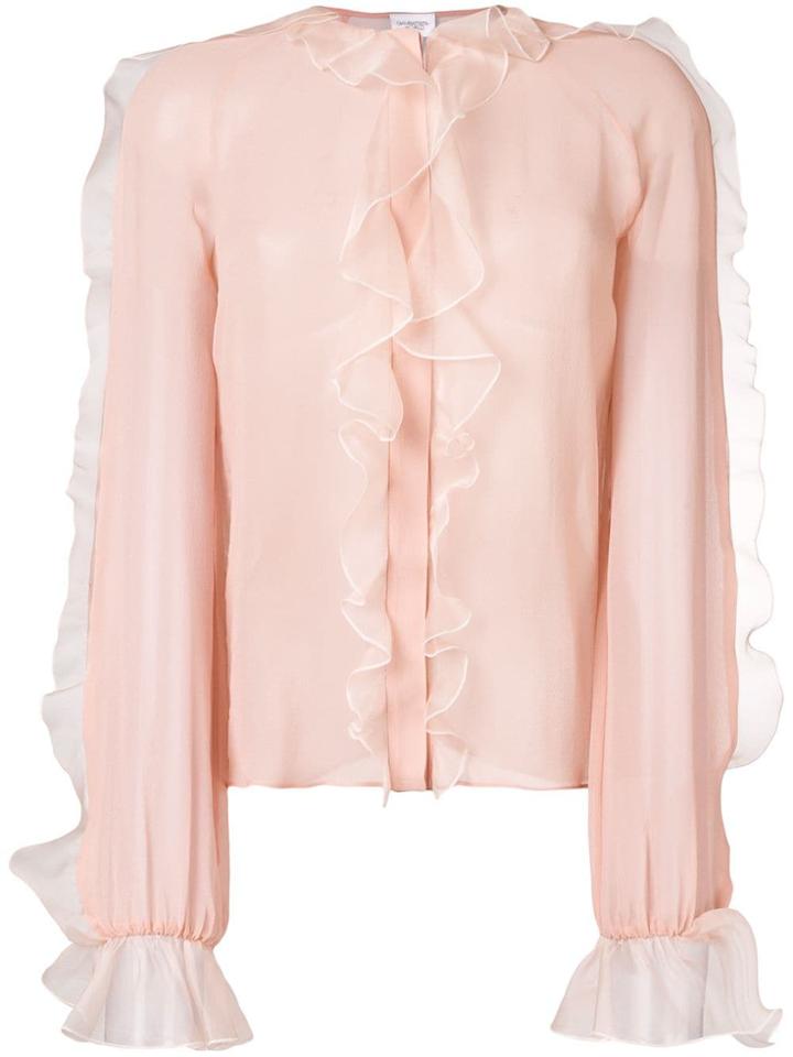 Giambattista Valli Delicate Ruffle Blouse - Pink & Purple