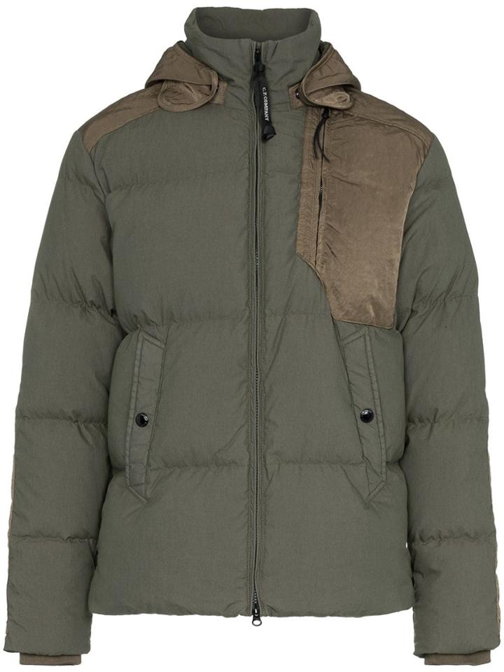 Cp Company Hooded Padded Jacket - Green
