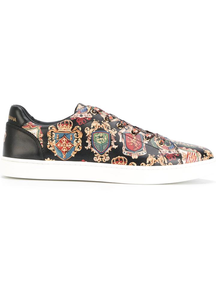 Dolce & Gabbana Crest Printed London Sneakers - Multicolour