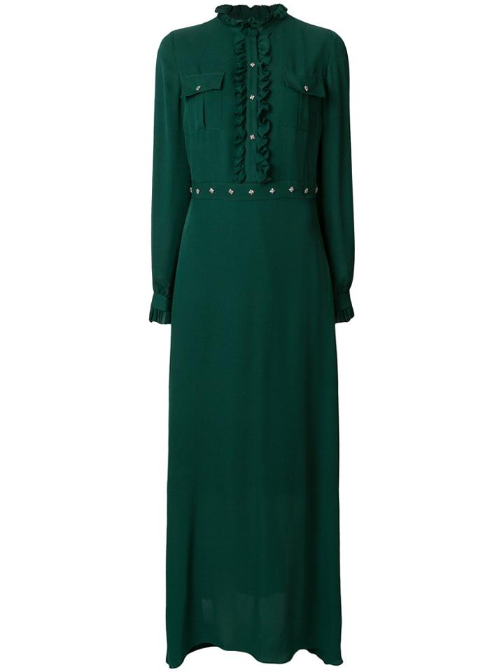 John Richmond Long Flared Maxi Dress - Green
