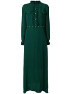 John Richmond Long Flared Maxi Dress - Green