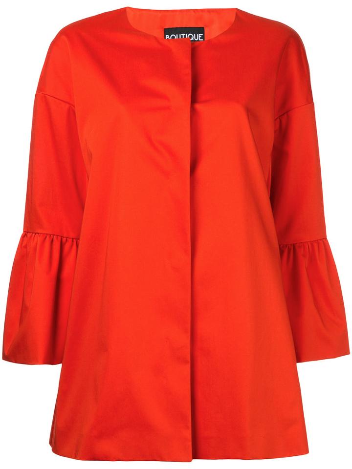 Boutique Moschino - Peplum Sleeve Jacket - Women - Cotton/other Fibres - 46, Yellow/orange, Cotton/other Fibres