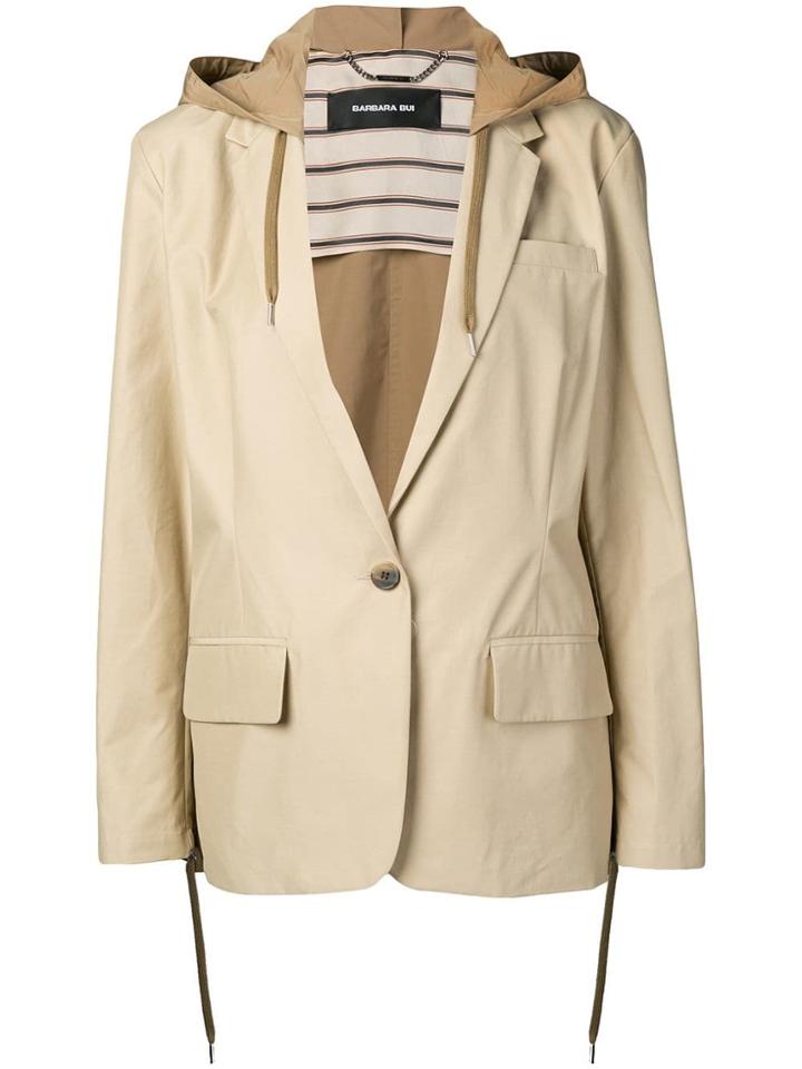Barbara Bui Hooded Single-breasted Blazer - Neutrals