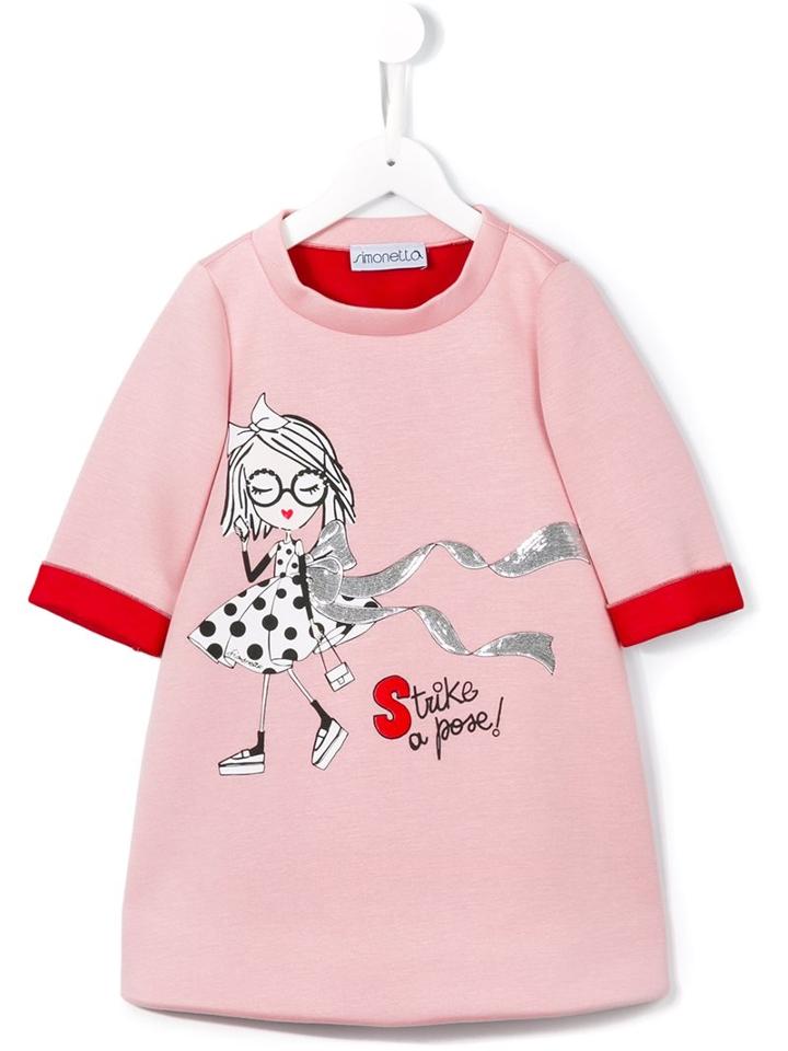 Simonetta Fashion Girl Neoprene Dress, Size: 10 Yrs, Pink/purple