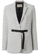 Christian Wijnants 'jemima' Polka Dots Blazer, Women's, Size: 34, White, Cupro/viscose/polyester/spandex/elastane