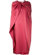 Marina Moscone Panelled Midi Dress - Red