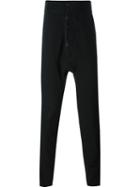 Cedric Jacquemyn Drop Crotch Trousers, Men's, Size: 46, Black, Cotton/linen/flax