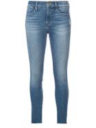 Frame Skinny Frayed Cuff Jeans - Blue
