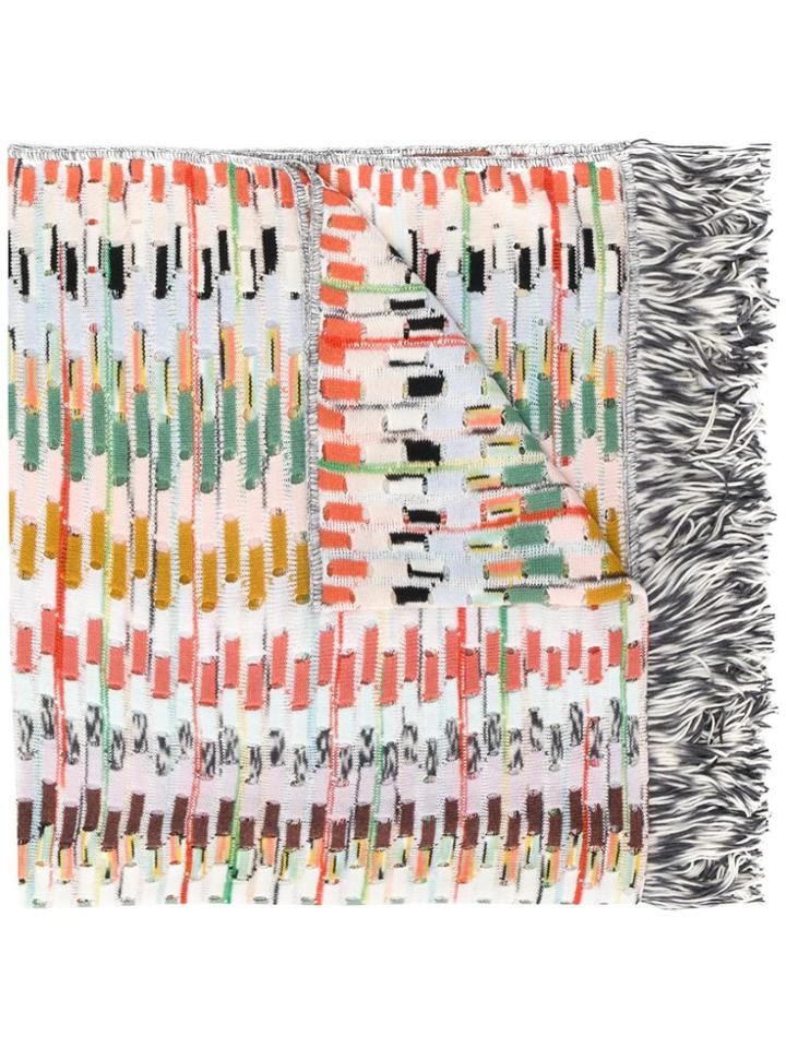 Missoni Pattern Knit Scarf - White