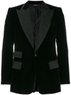 Dolce & Gabbana Contrast Lapel Blazer Jacket - Black