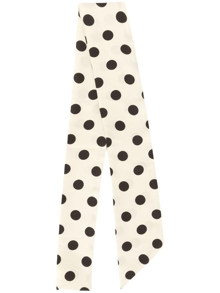 Jejia Polka Dot Print Scarf - White
