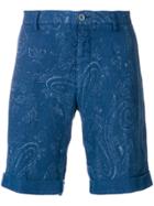 Etro Washed Paisley Bermuda Shorts - Blue